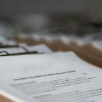 Open document laid on a table